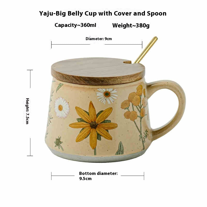 Handmade Floral Ceramic Mug – 360ml