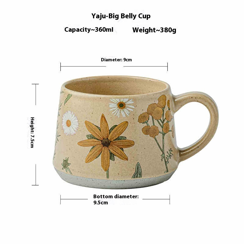 Handmade Floral Ceramic Mug – 360ml