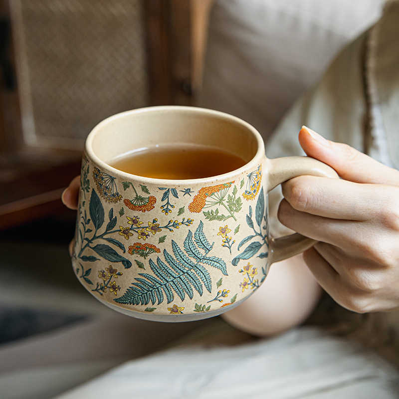 Handmade Floral Ceramic Mug – 360ml