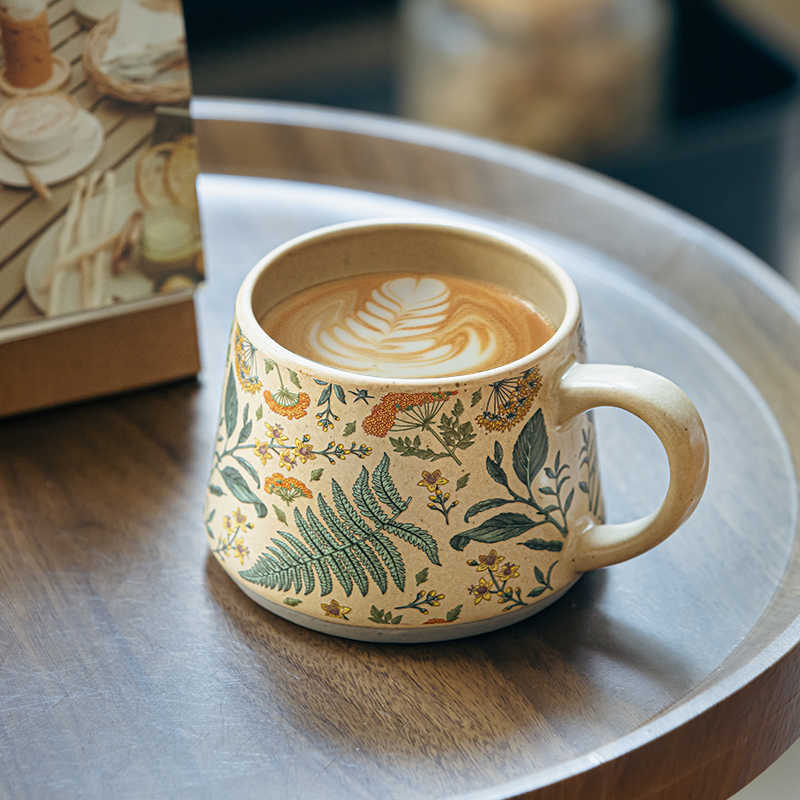 Handmade Floral Ceramic Mug – 360ml