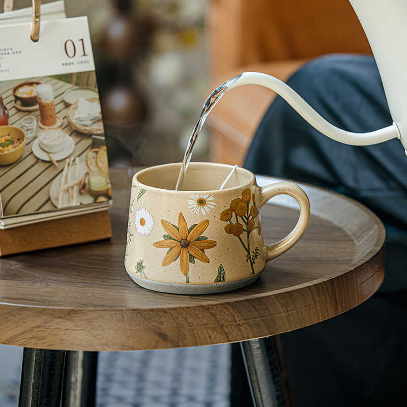 Handmade Floral Ceramic Mug – 360ml
